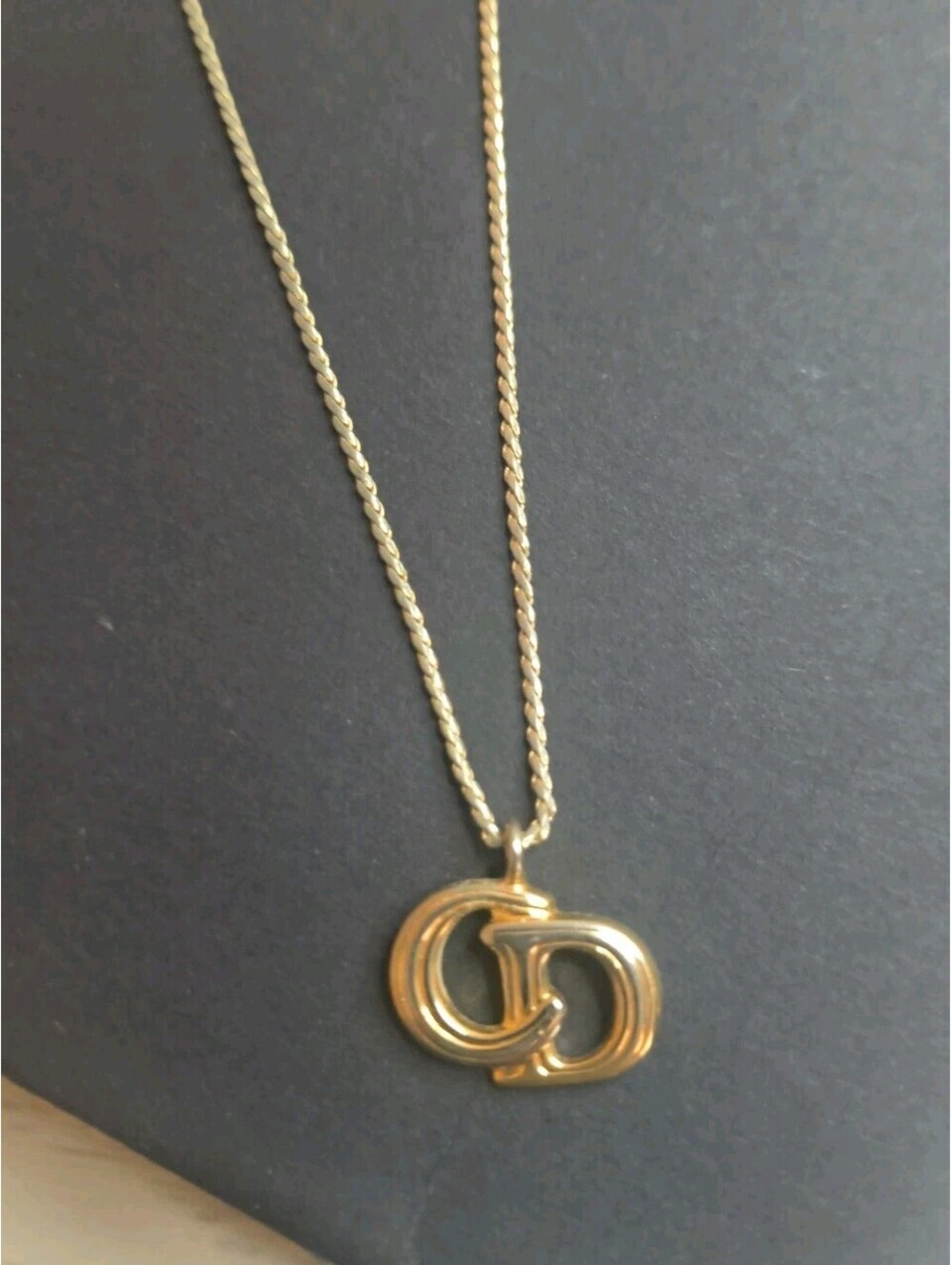 Authentic Vintage Christian Dior CD Logo Necklace Germany 1980s